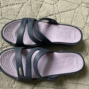 Crocs navy and Purple Sandals SOLD